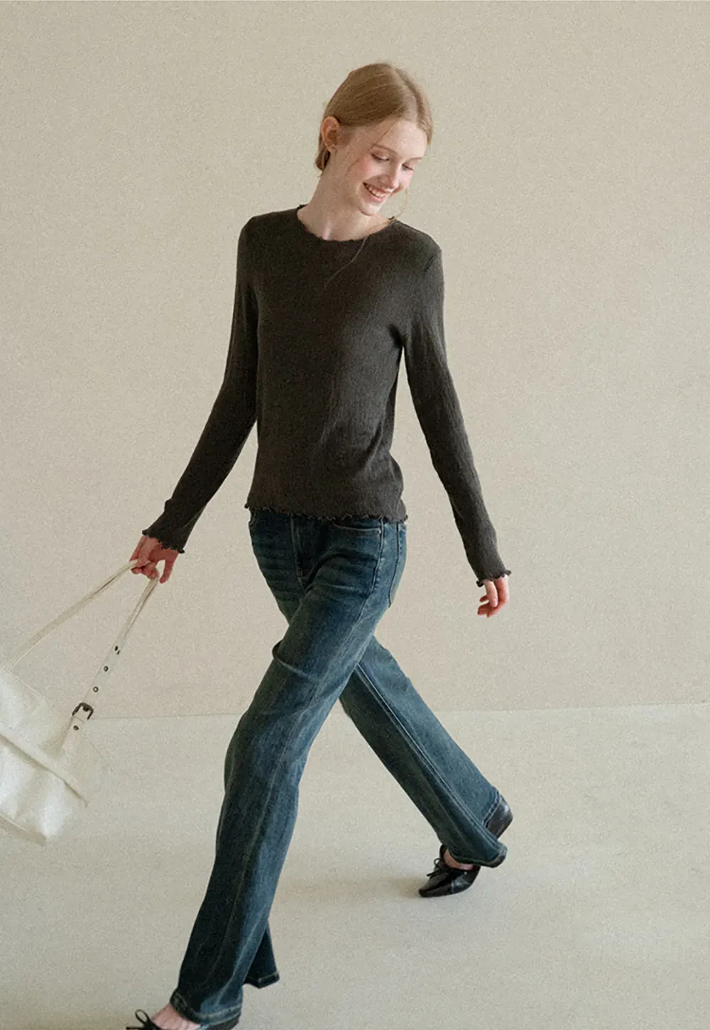 Twisted Front Ribbed Knit Tank Top