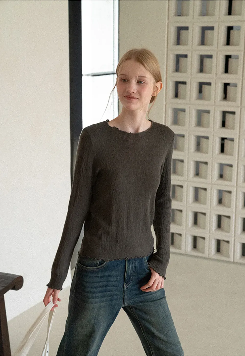 Twisted Front Ribbed Knit Tank Top