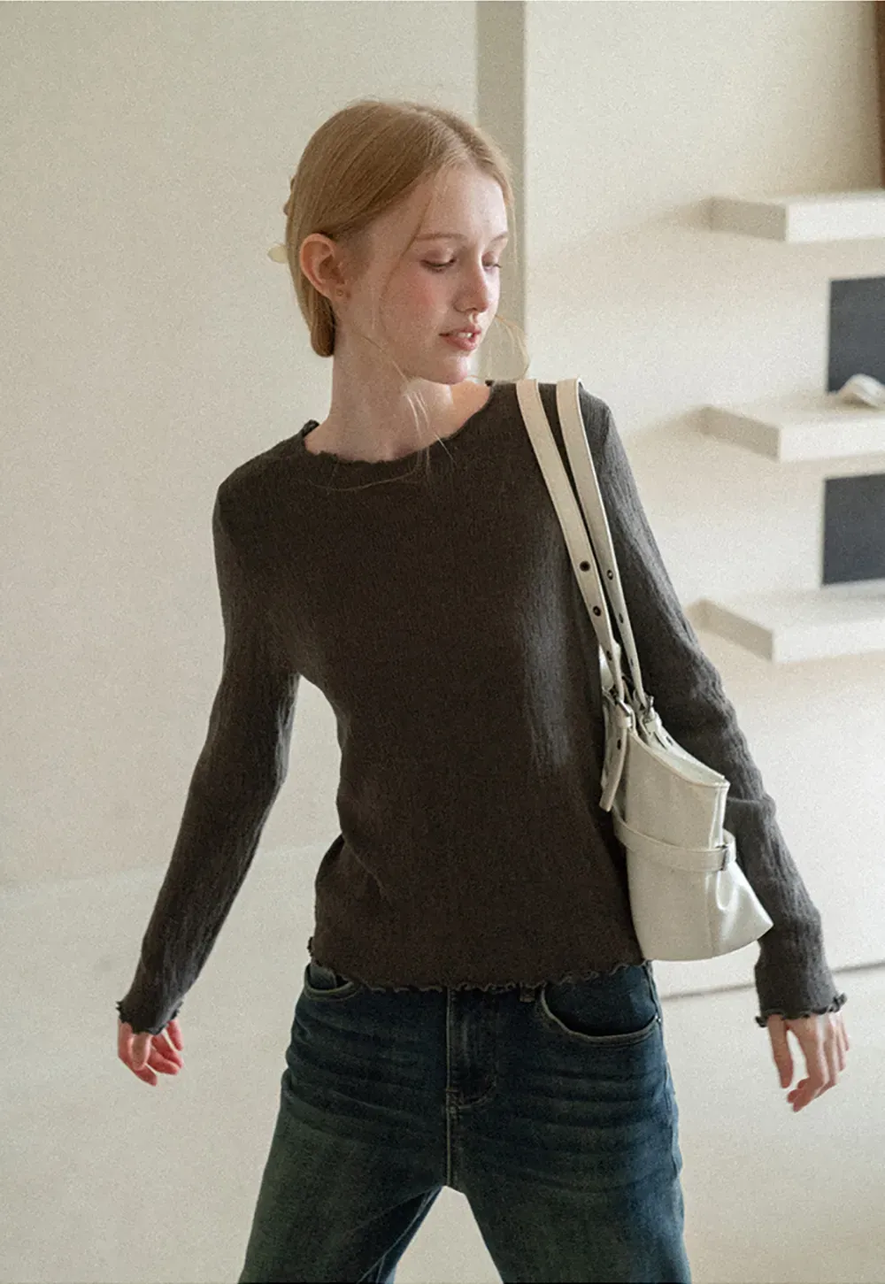 Twisted Front Ribbed Knit Tank Top