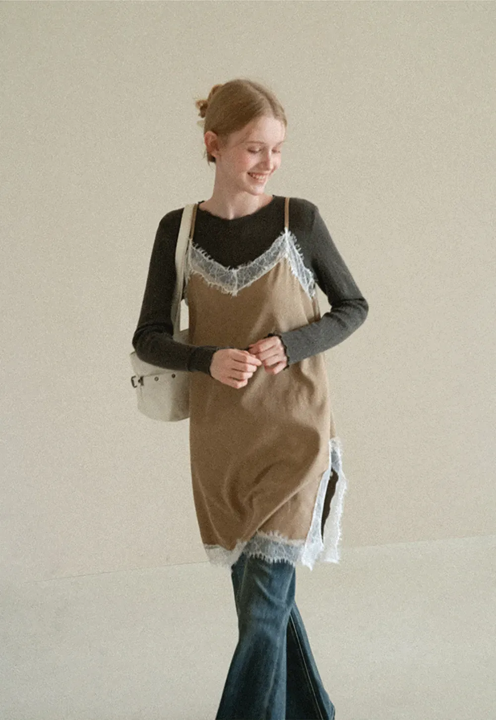 Twisted Front Ribbed Knit Tank Top