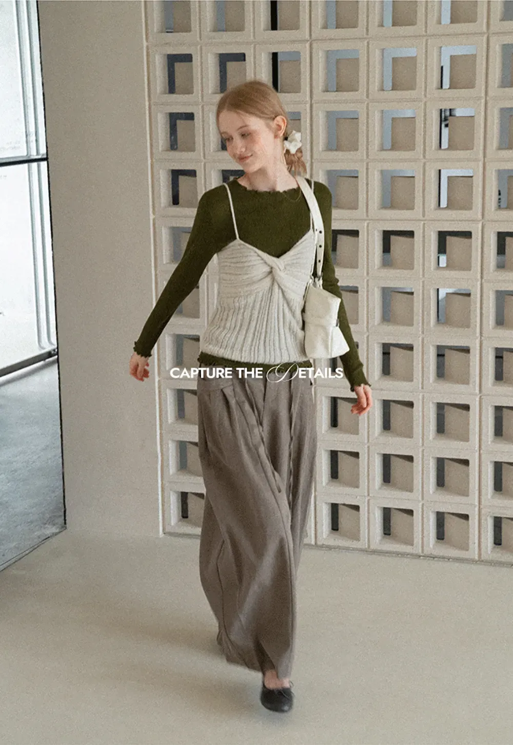 Twisted Front Ribbed Knit Tank Top