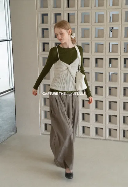 Twisted Front Ribbed Knit Tank Top