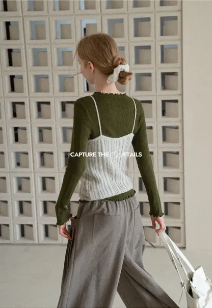 Twisted Front Ribbed Knit Tank Top