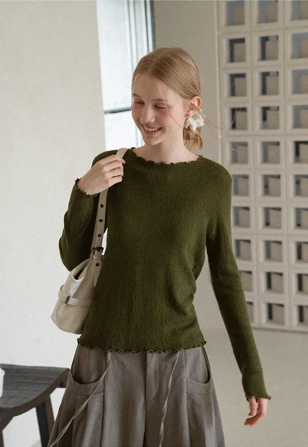 Twisted Front Ribbed Knit Tank Top