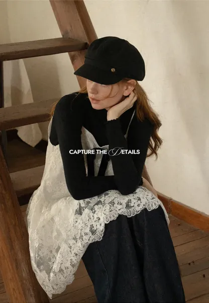 Lace Trim Tiered Slip Dress with Bow Detail