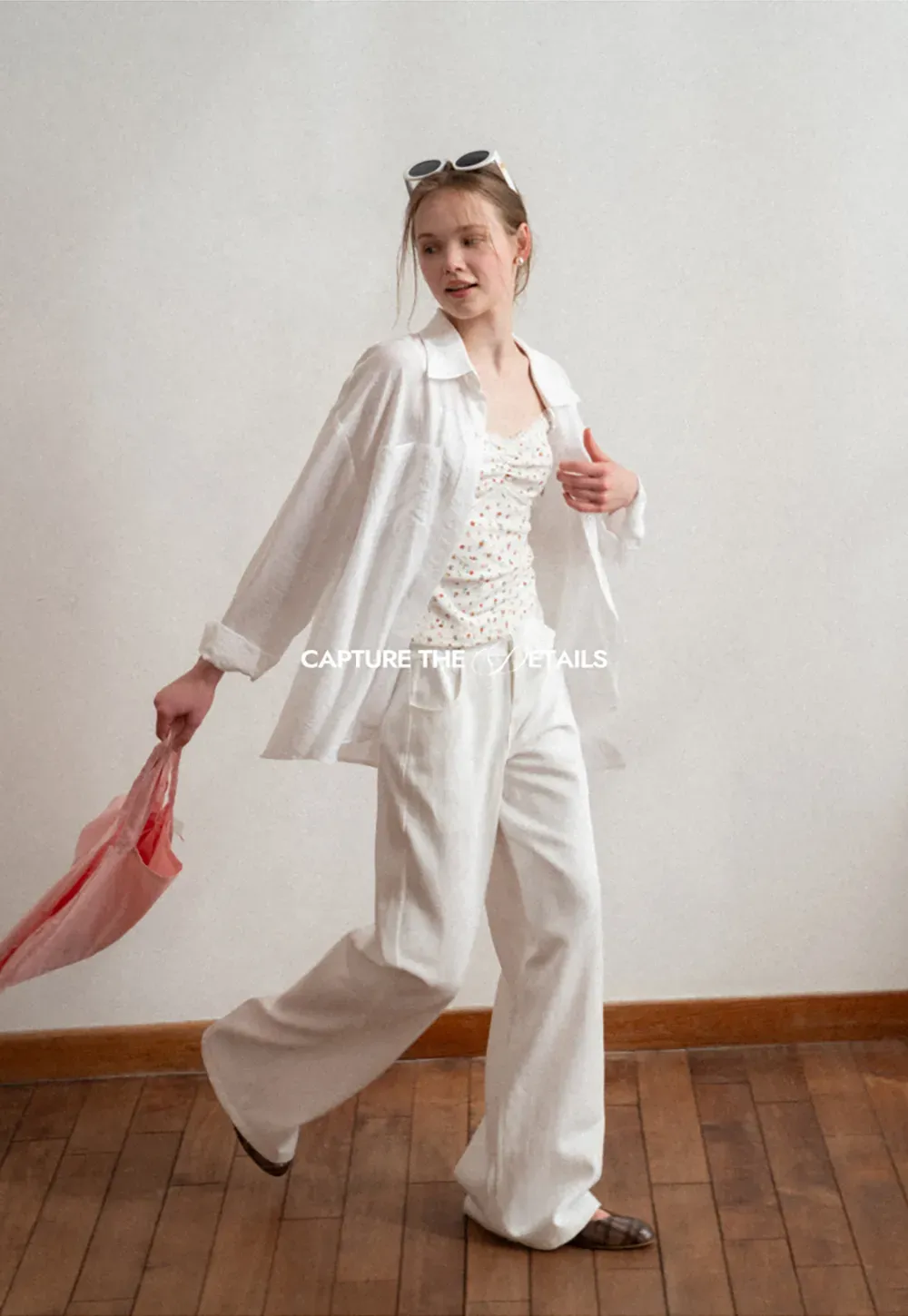 Oversized shirt with back tie detail and button placket