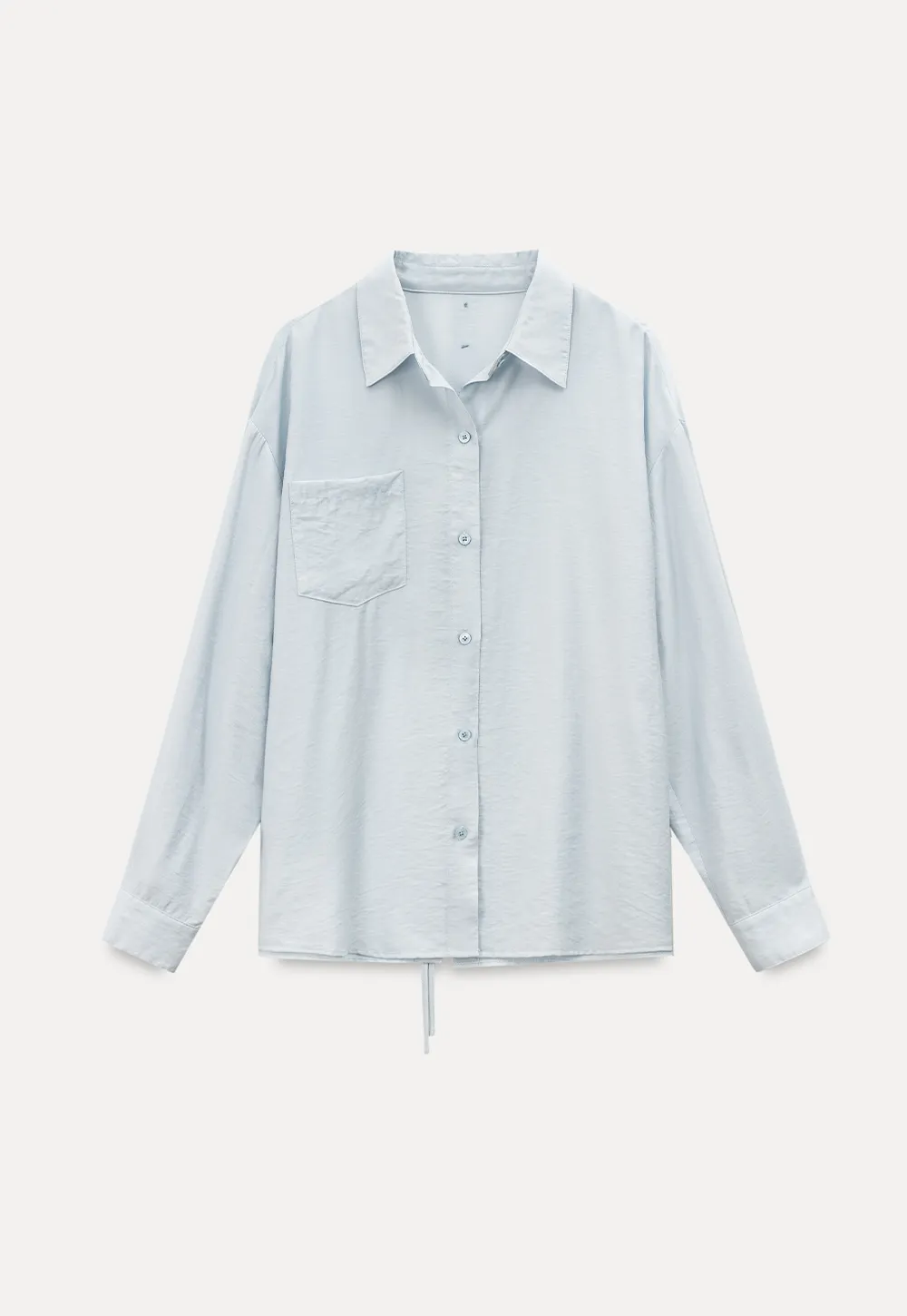Oversized shirt with back tie detail and button placket