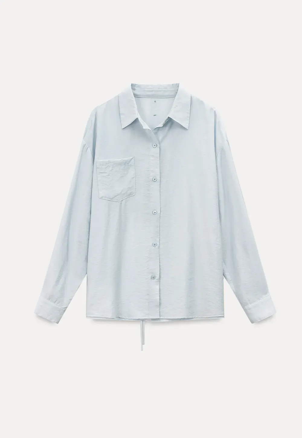 Oversized shirt with back tie detail and button placket