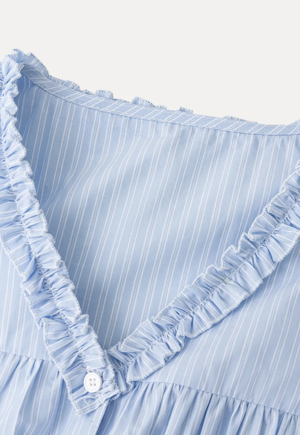 Short Sleeve Button Up Shirt with Ruffled Collar