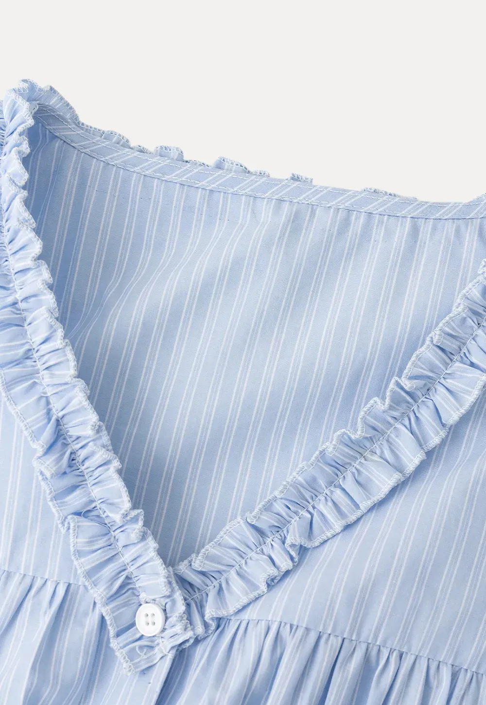 Short Sleeve Button Up Shirt with Ruffled Collar