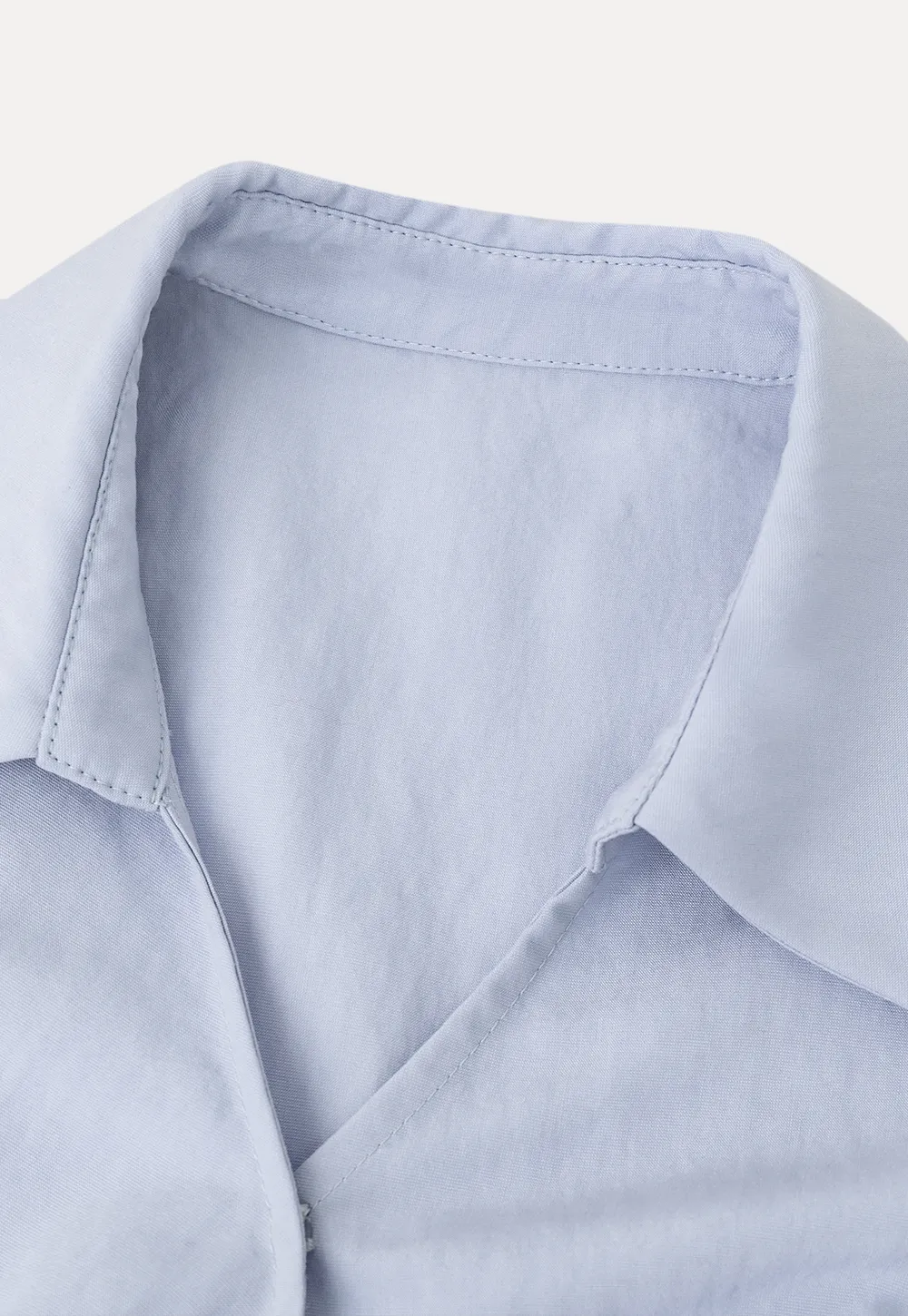 Short Sleeve Wrap Shirt with Tie Waist