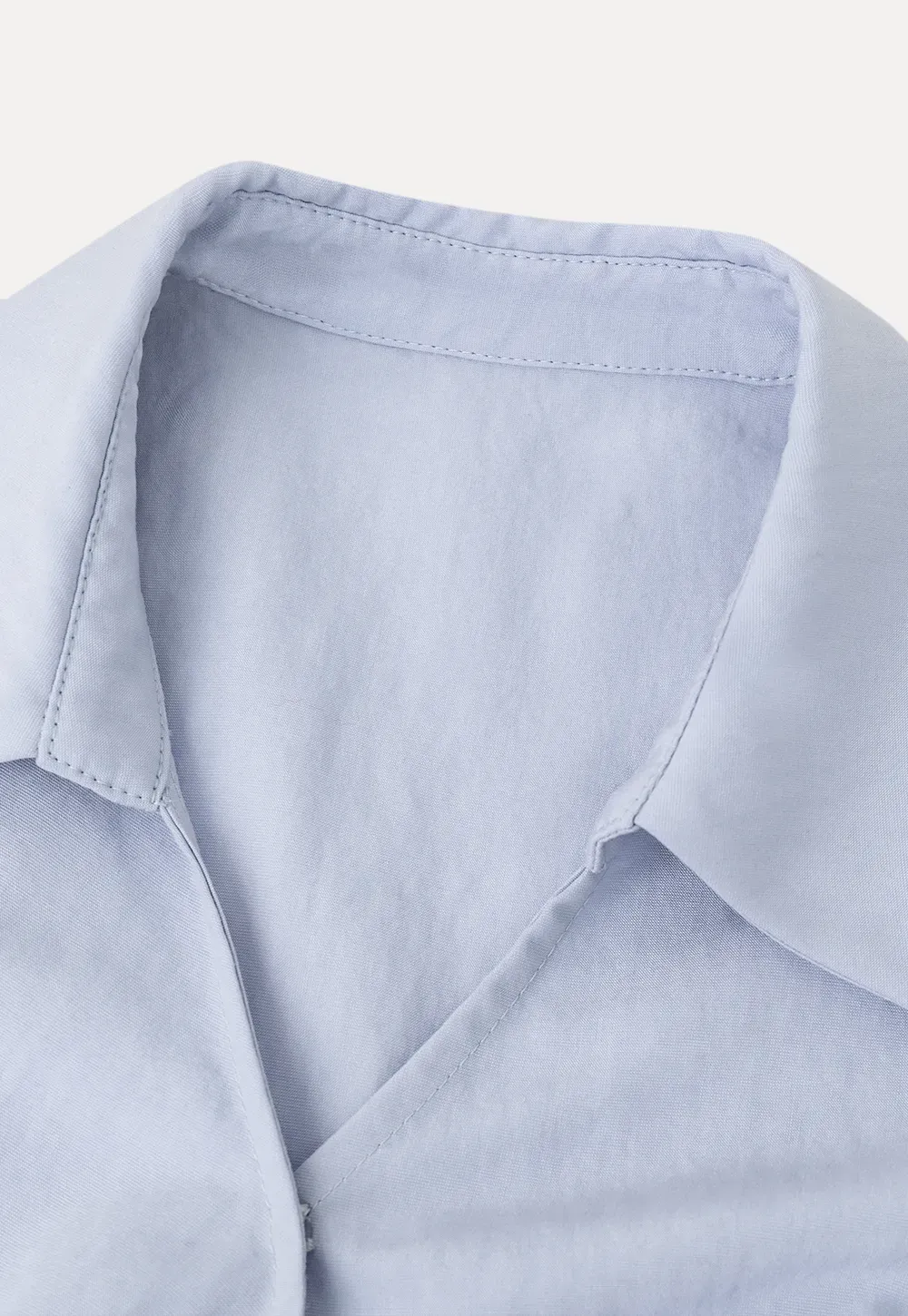 Short Sleeve Wrap Shirt with Tie Waist