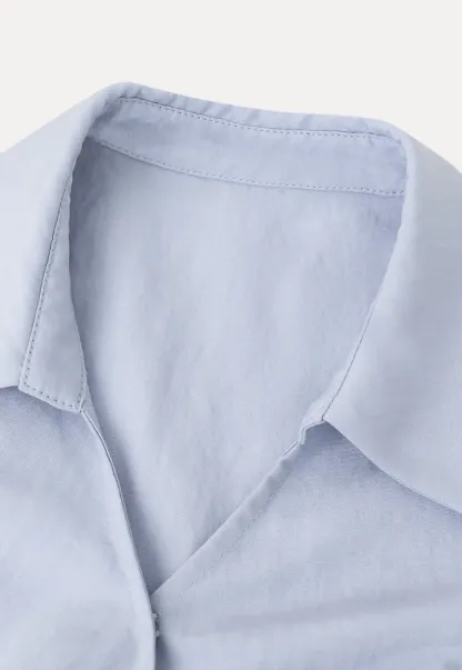 Short Sleeve Wrap Shirt with Tie Waist