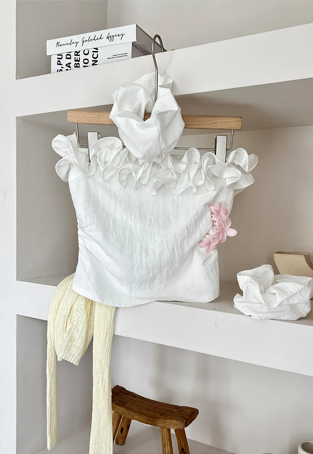 Off Shoulder Ruffled Top with Gathered Waist