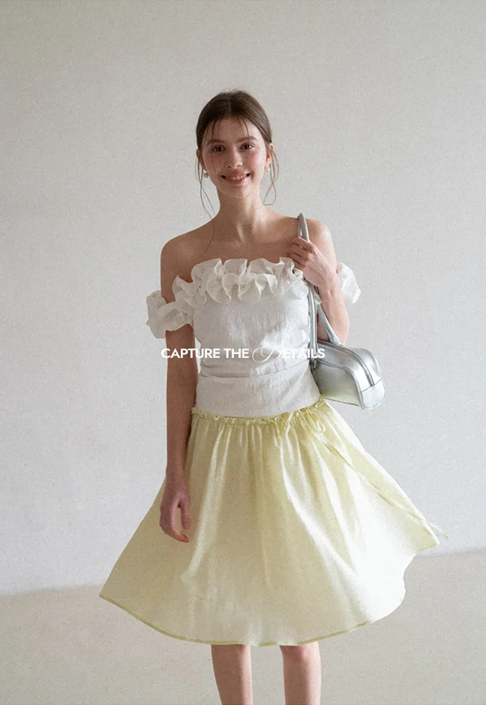 Off Shoulder Ruffled Top with Gathered Waist