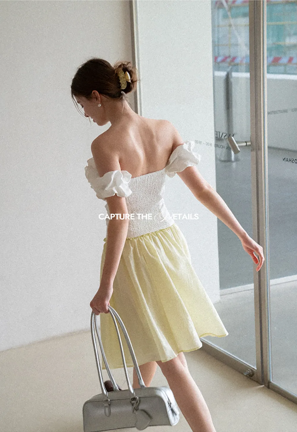 Off Shoulder Ruffled Top with Gathered Waist