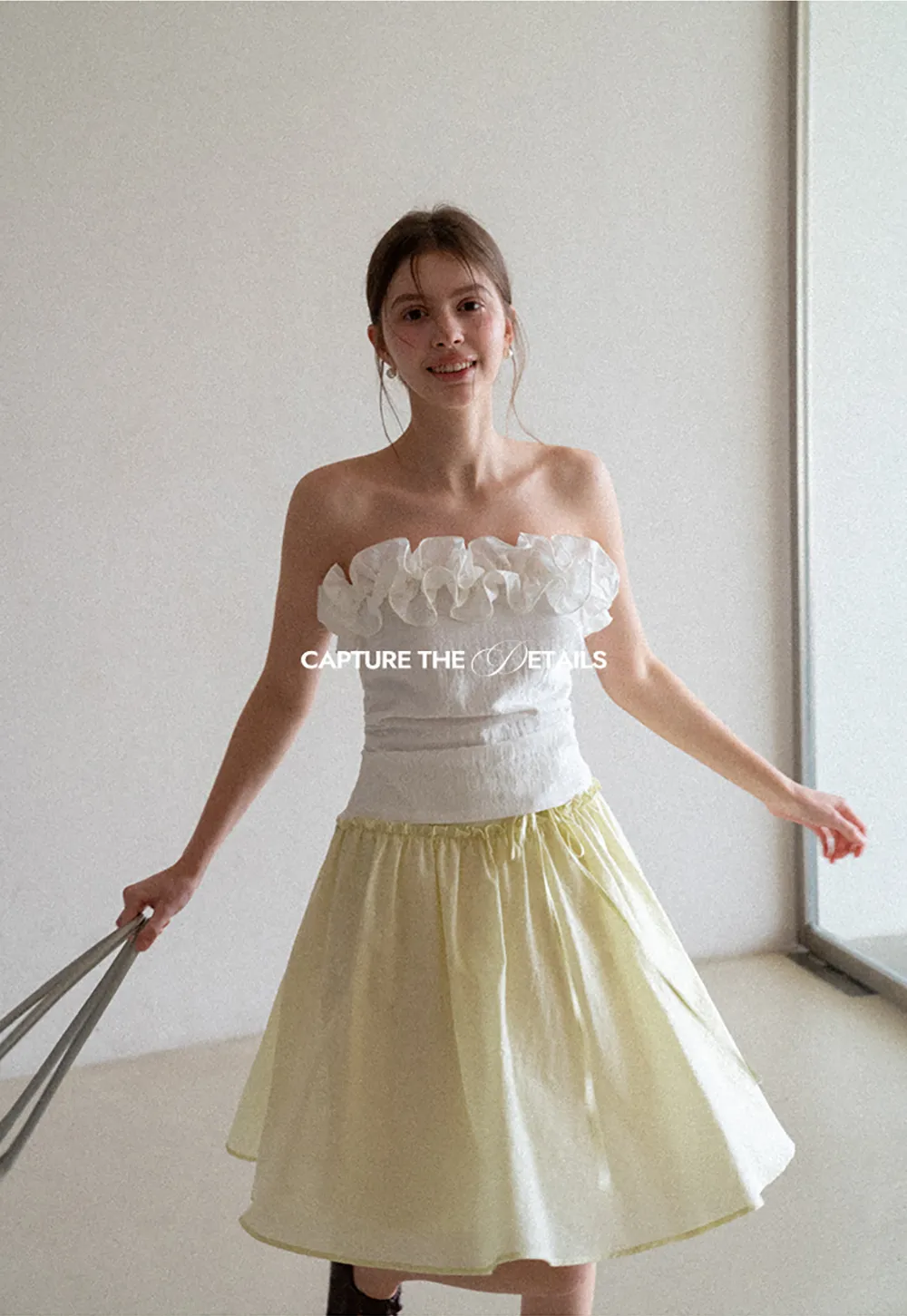 Off Shoulder Ruffled Top with Gathered Waist