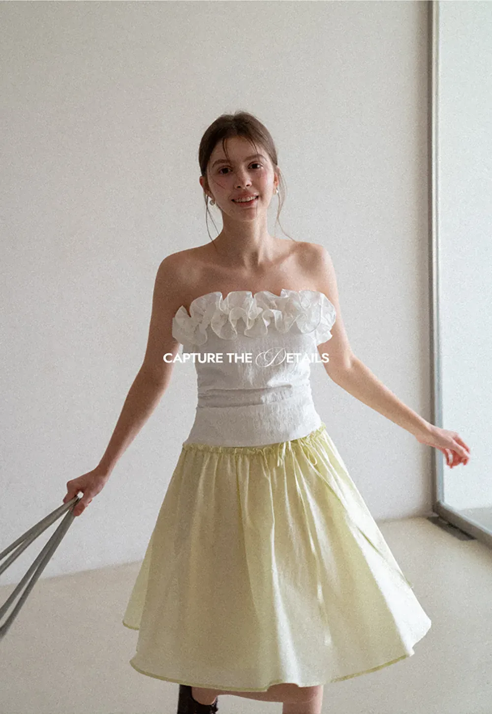 Off Shoulder Ruffled Top with Gathered Waist