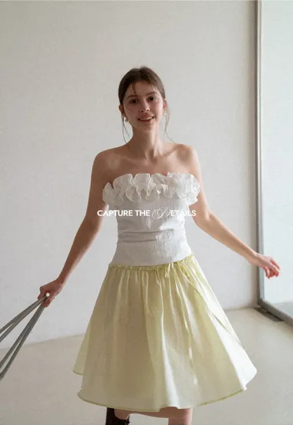 Off Shoulder Ruffled Top with Gathered Waist