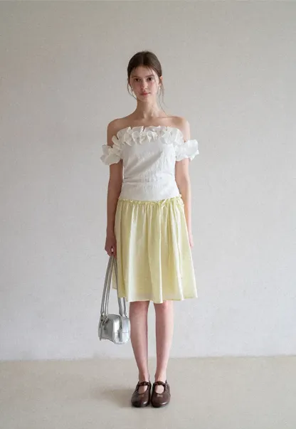 Off Shoulder Ruffled Top with Gathered Waist