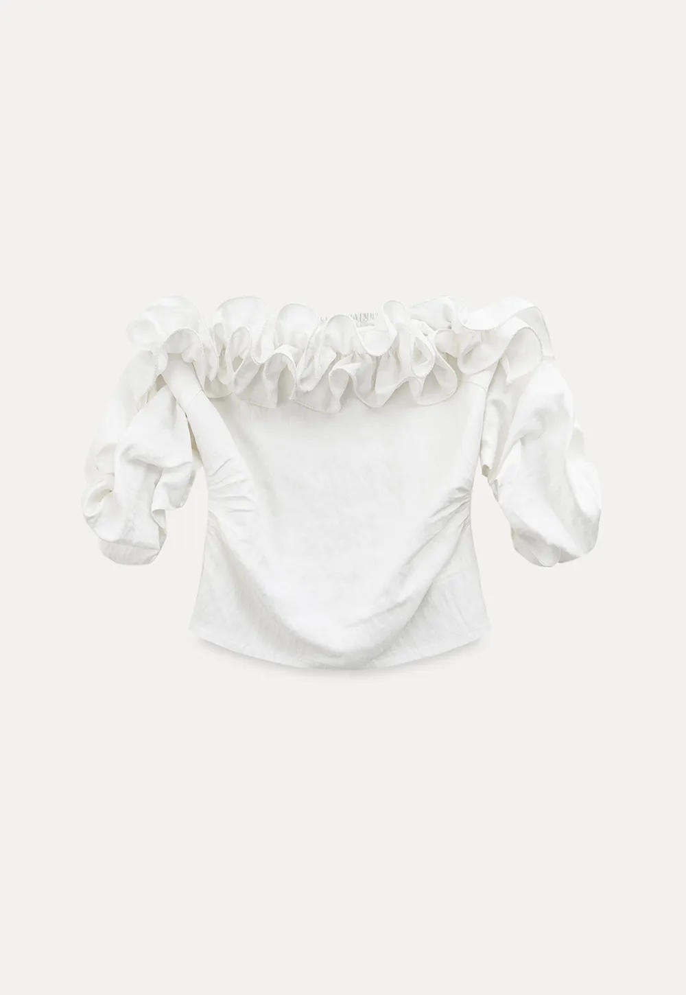 Off Shoulder Ruffled Top with Gathered Waist