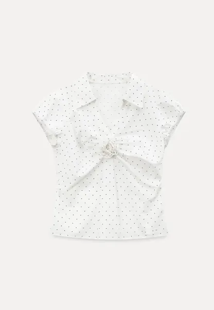 Pleated Front Detail Short Sleeve Collared Shirt