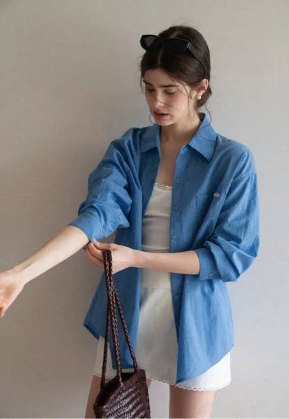 Long Sleeve Button Up Shirt with Collar