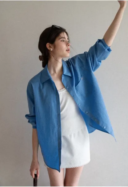 Long Sleeve Button Up Shirt with Collar