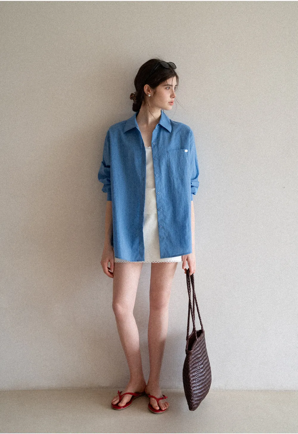 Long Sleeve Button Up Shirt with Collar