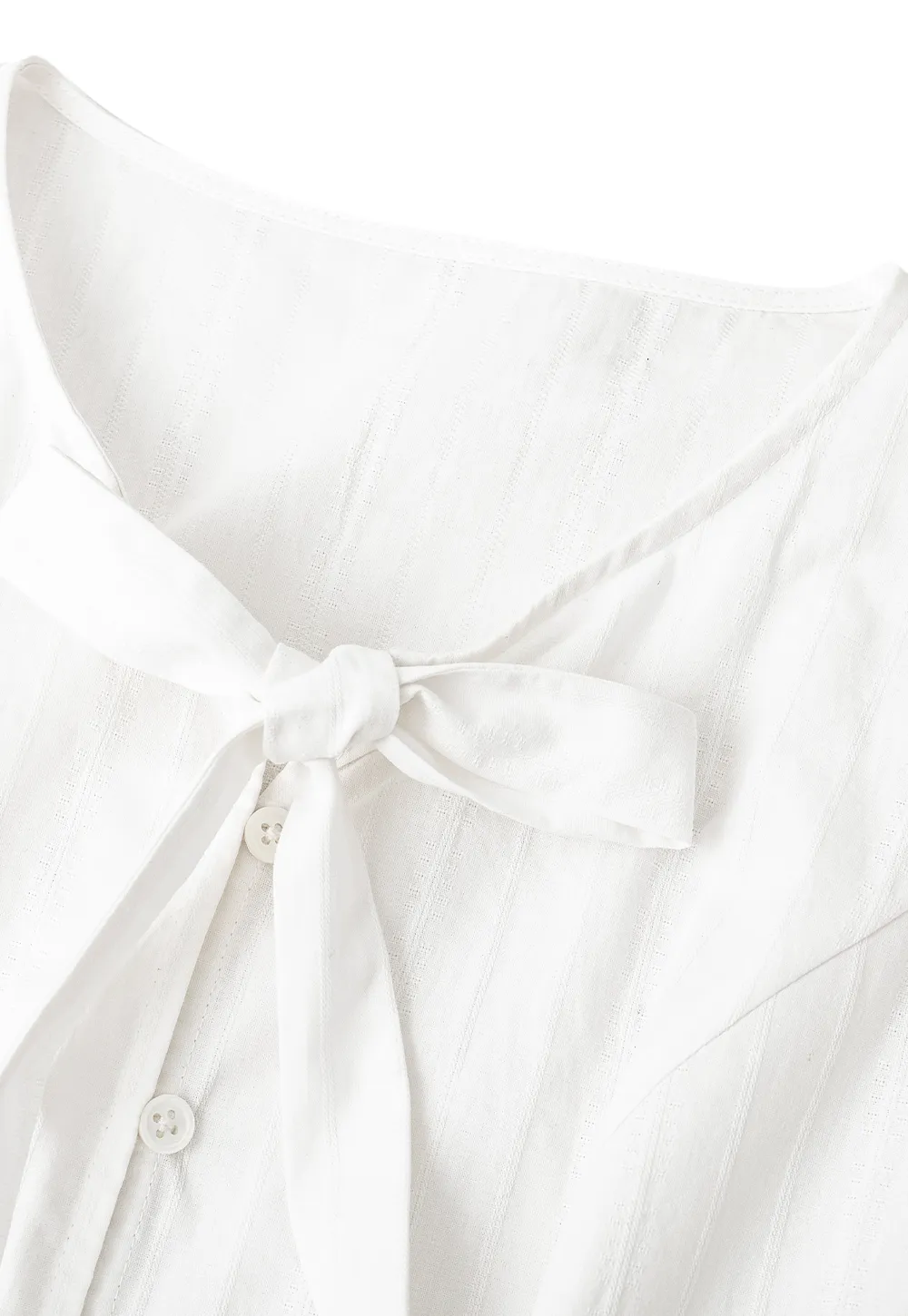 Ruffled Sleeve Bow Front Shirt