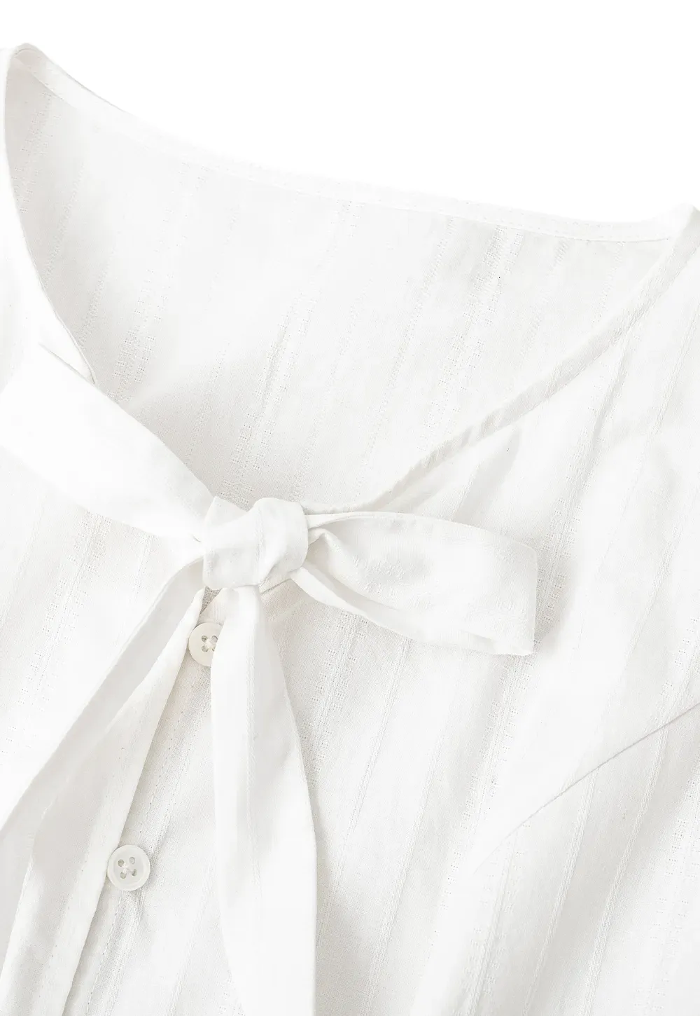 Ruffled Sleeve Bow Front Shirt
