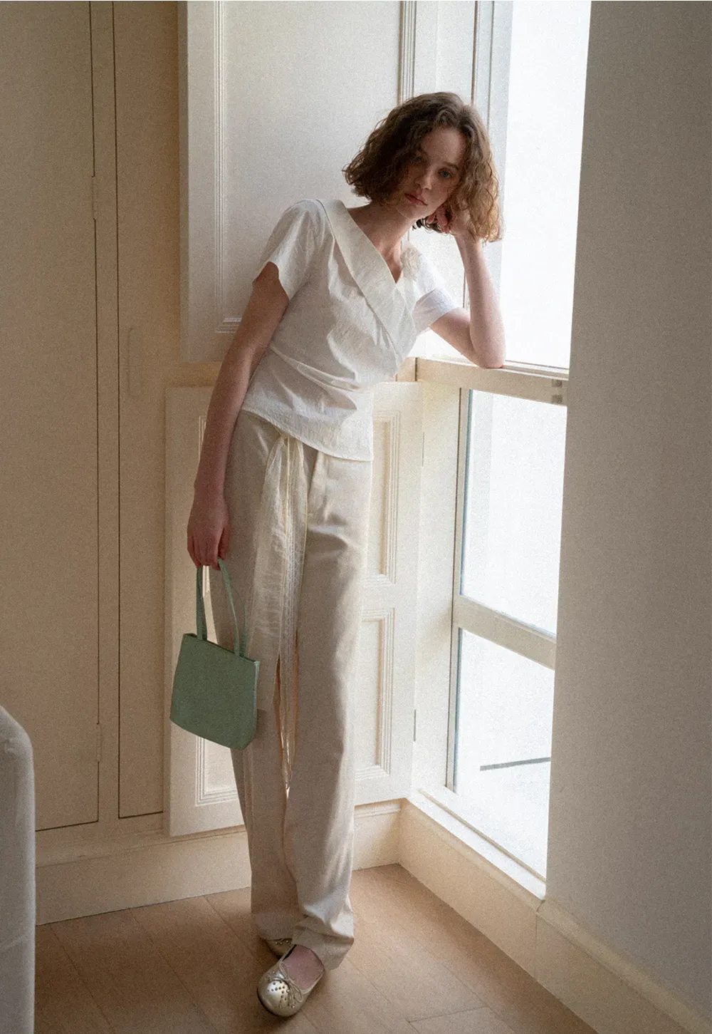 Asymmetrical Draped One Shoulder Short Sleeve Shirt