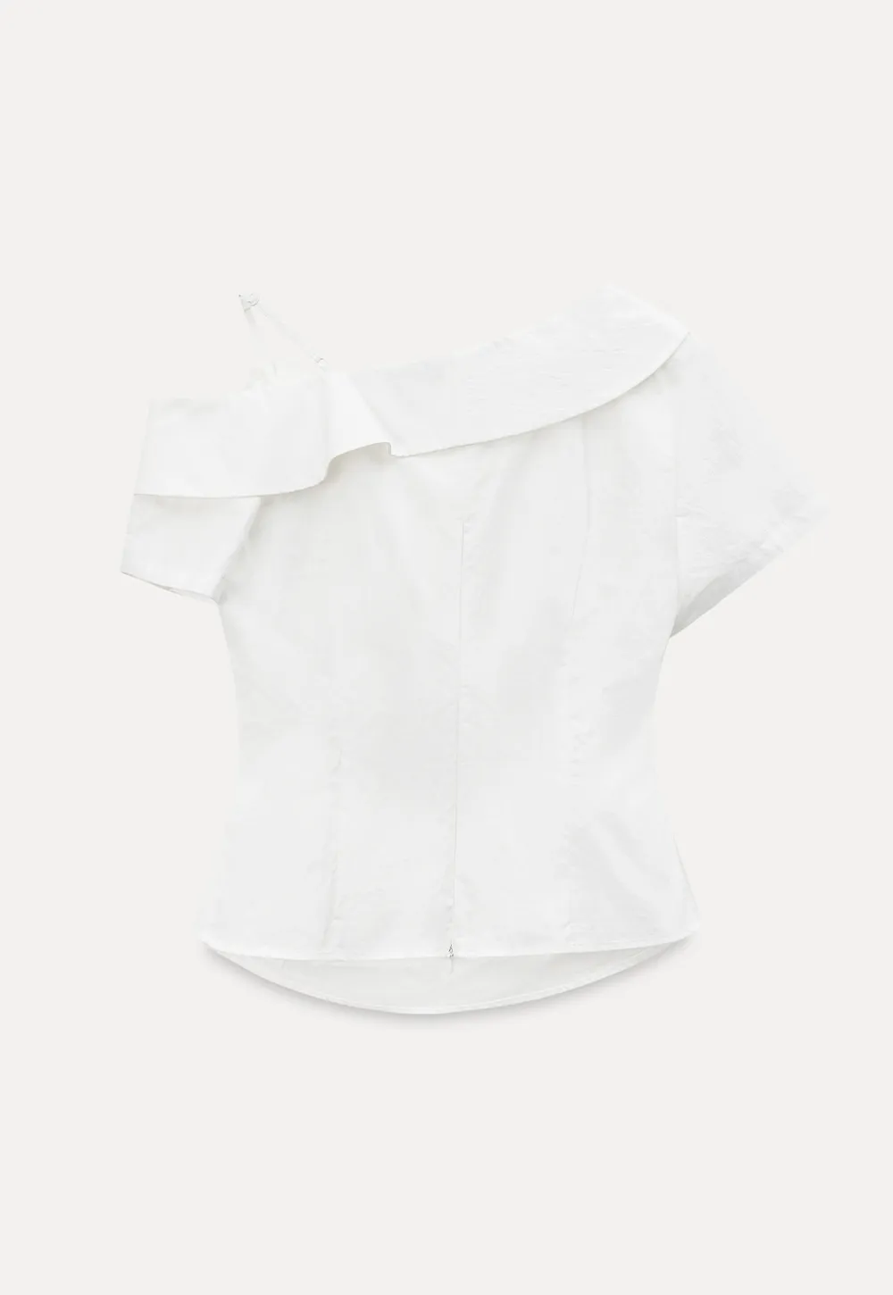 Asymmetrical Draped One Shoulder Short Sleeve Shirt
