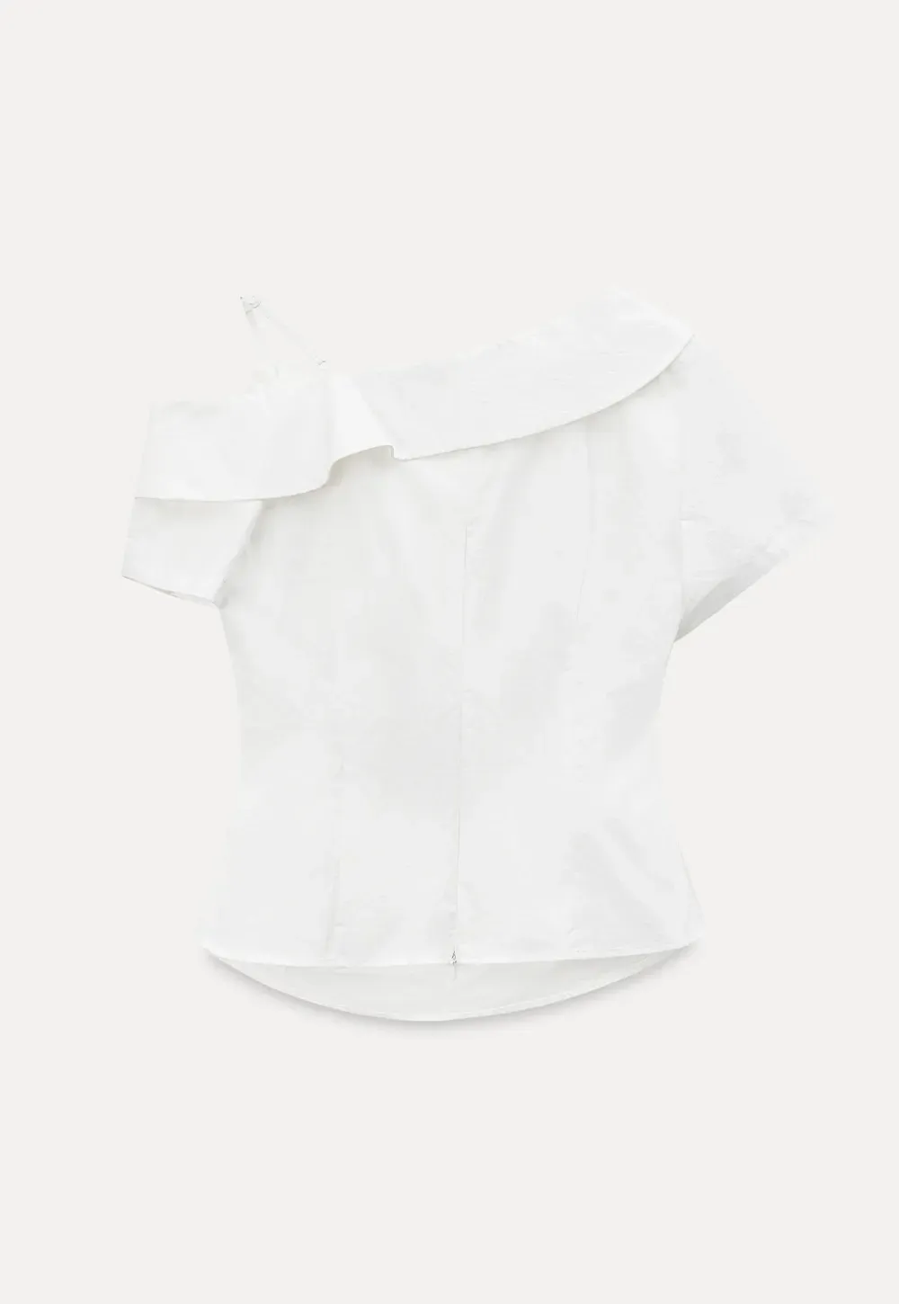Asymmetrical Draped One Shoulder Short Sleeve Shirt