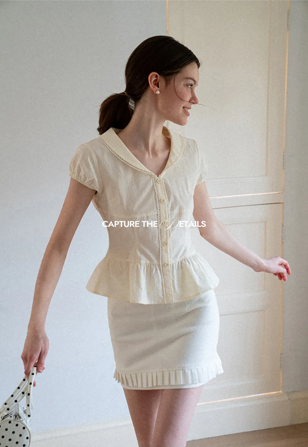 Puff Sleeve Peplum Top Shirt