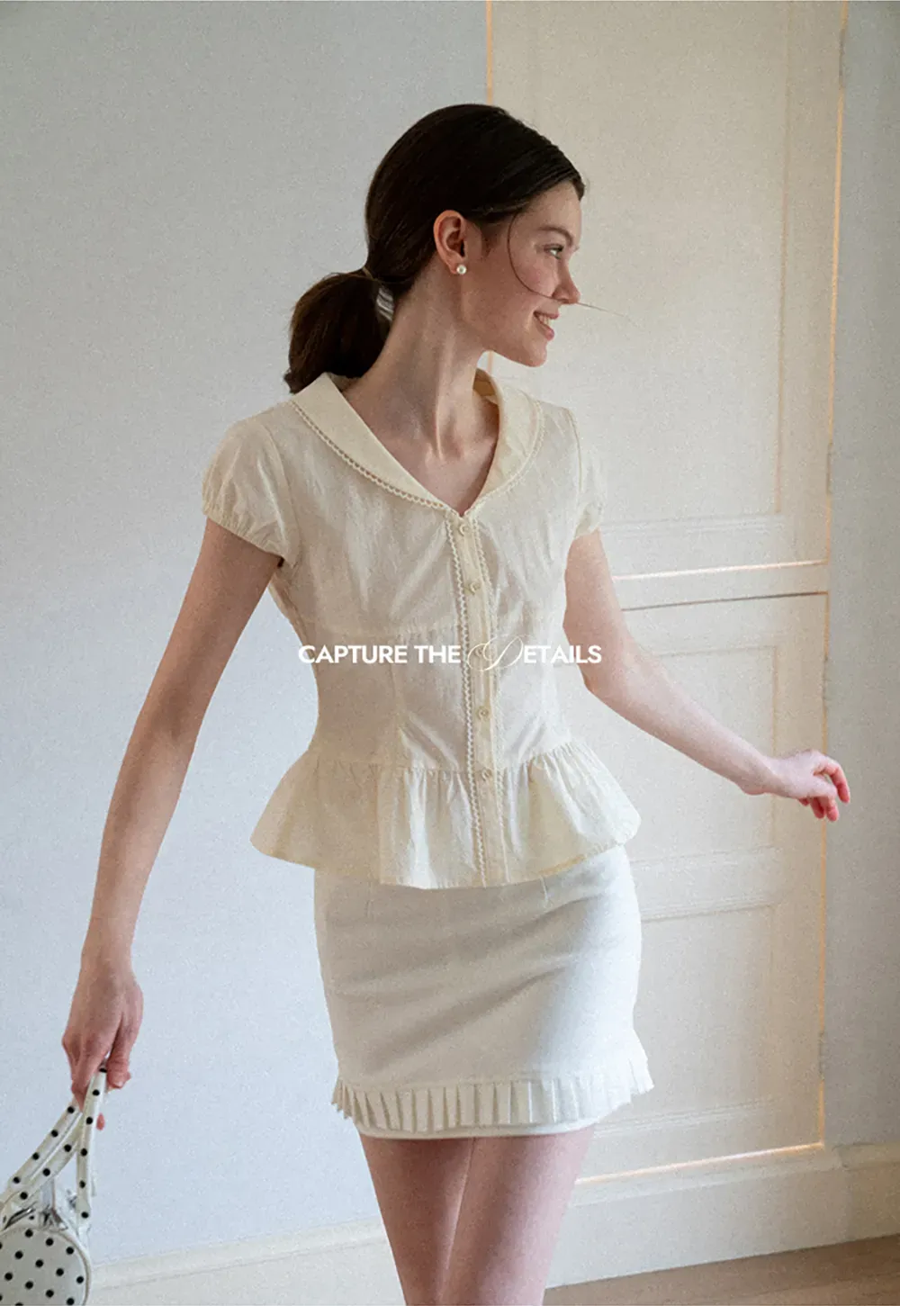 Puff Sleeve Peplum Top Shirt