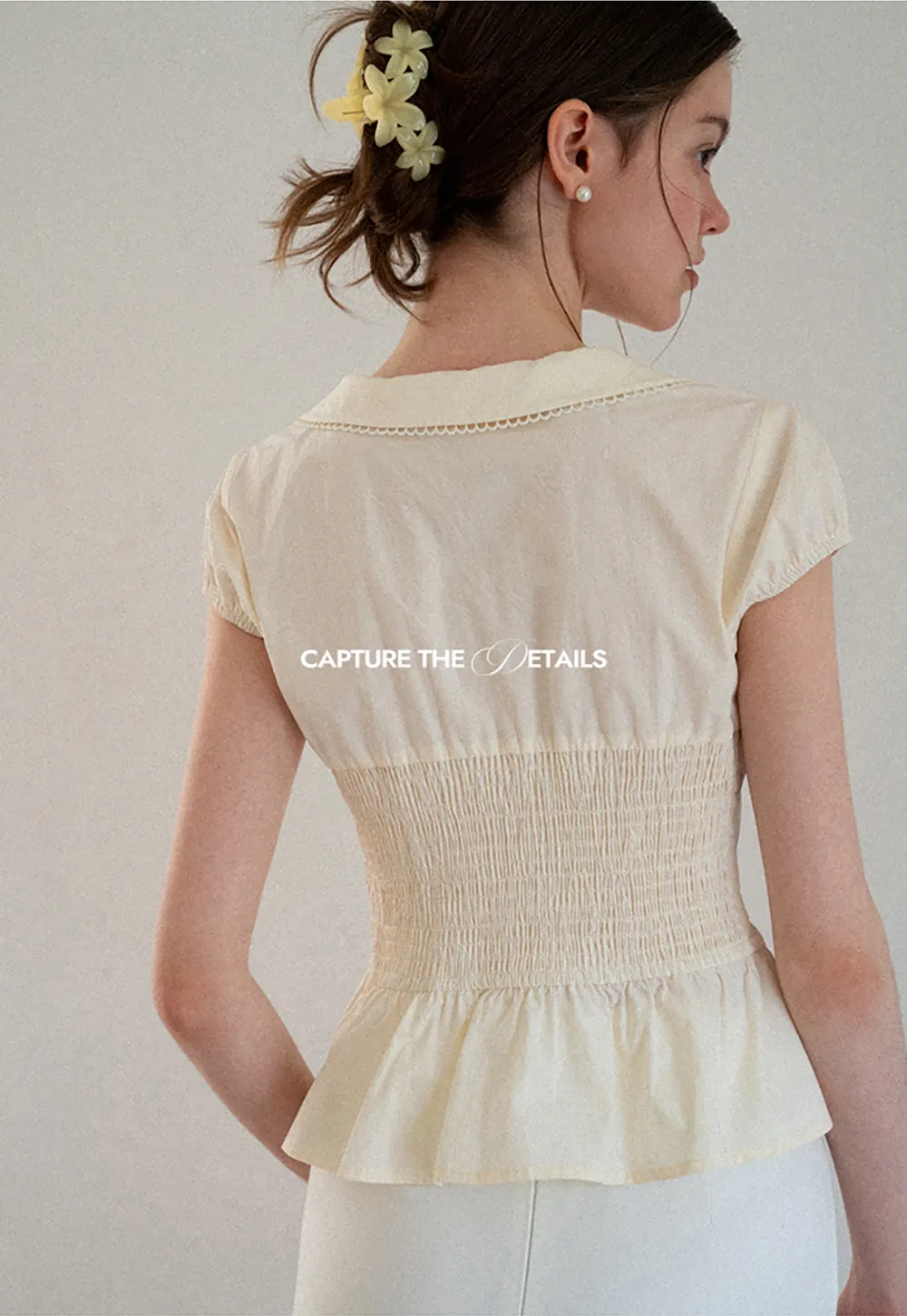 Puff Sleeve Peplum Top Shirt