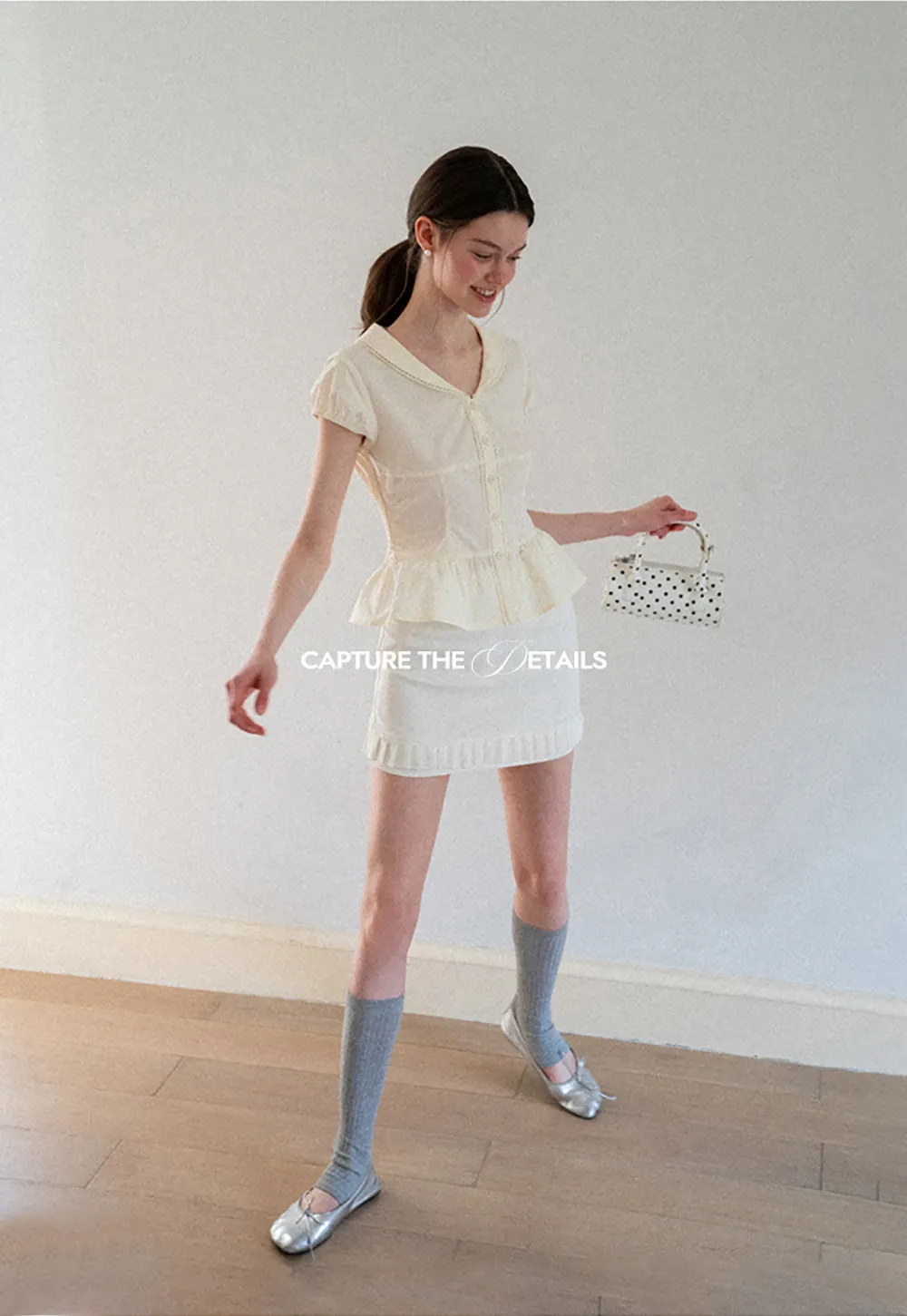 Puff Sleeve Peplum Top Shirt