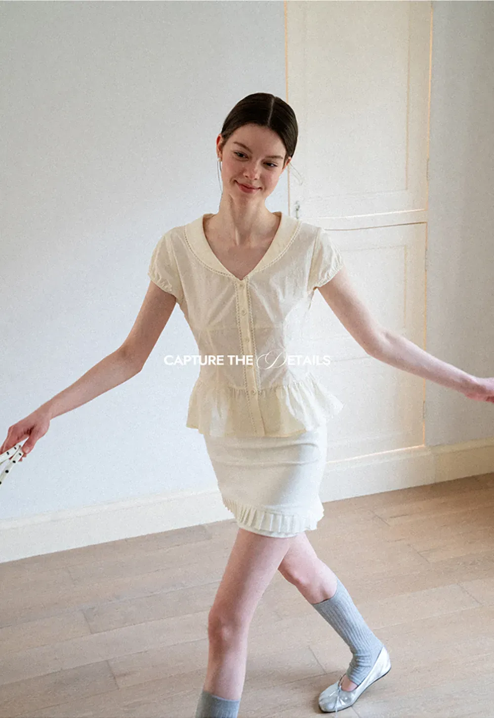 Puff Sleeve Peplum Top Shirt