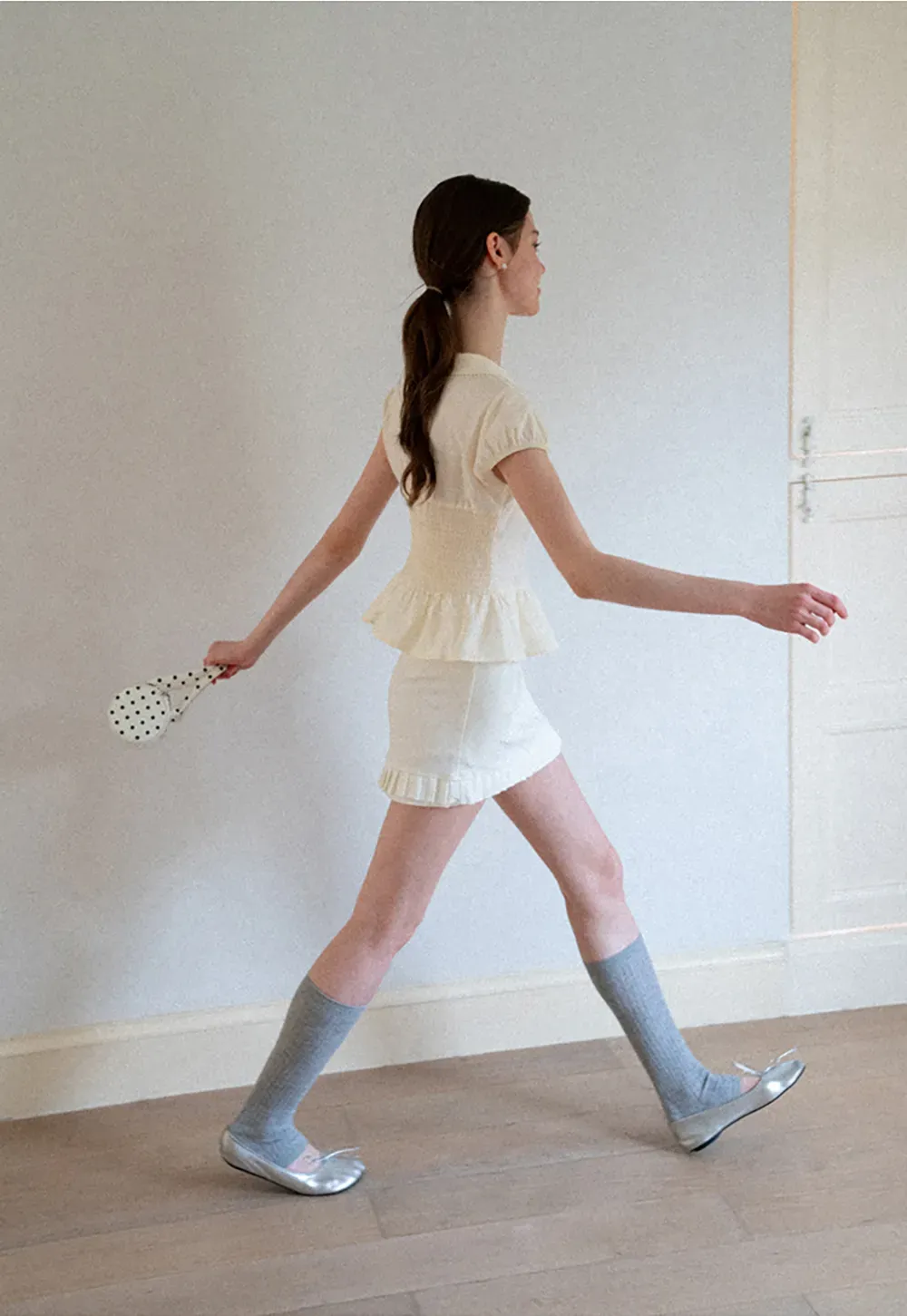 Puff Sleeve Peplum Top Shirt