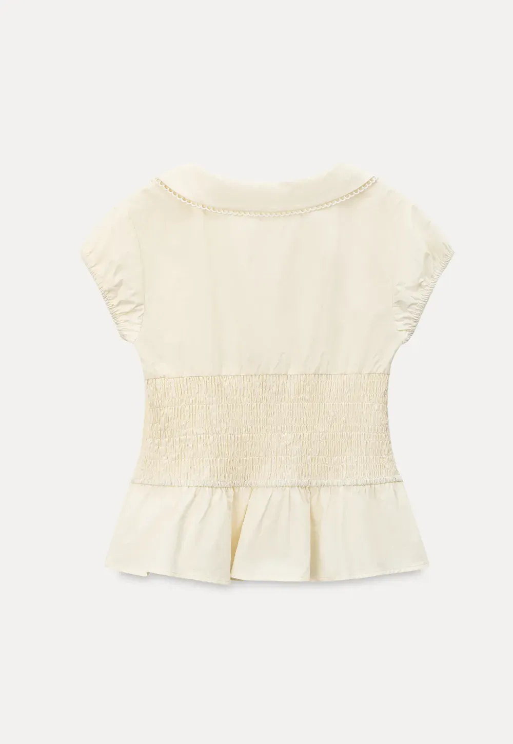 Puff Sleeve Peplum Top Shirt