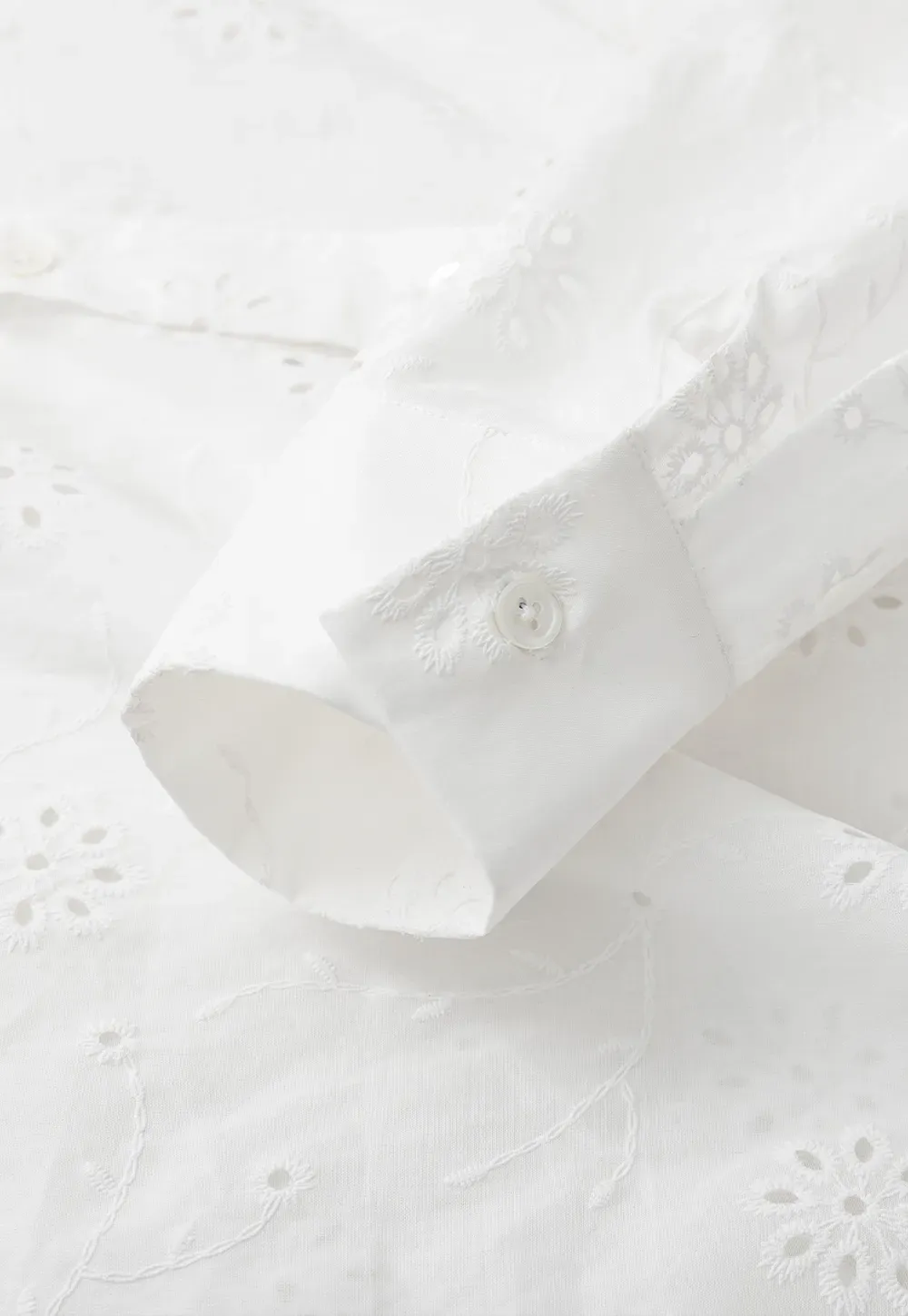 Eyelet Embroidered Button Down Shirt