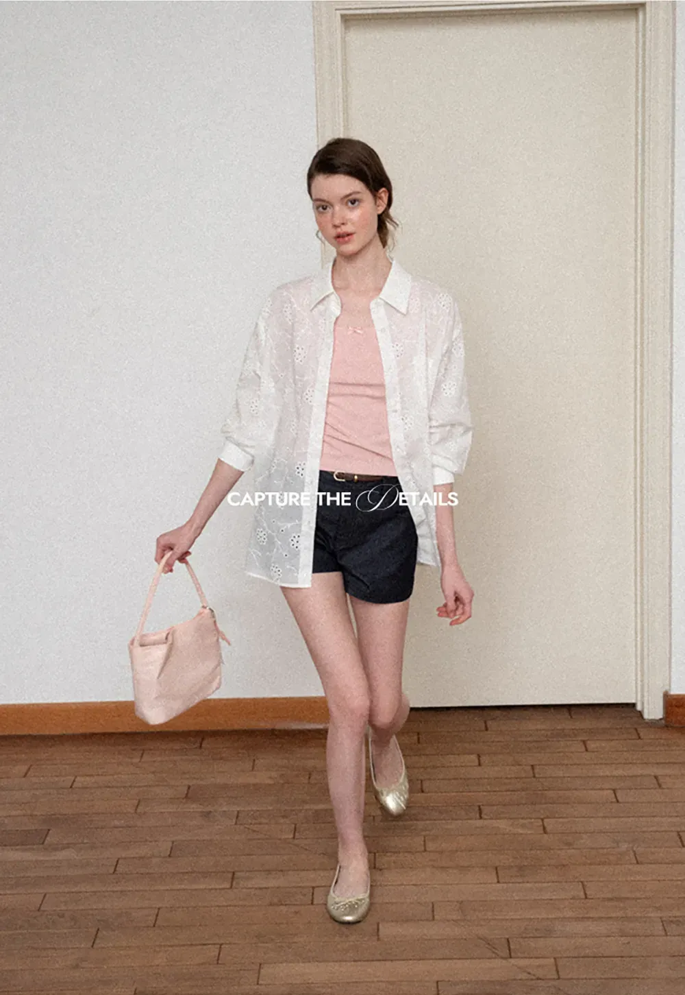 Eyelet Embroidered Button Down Shirt