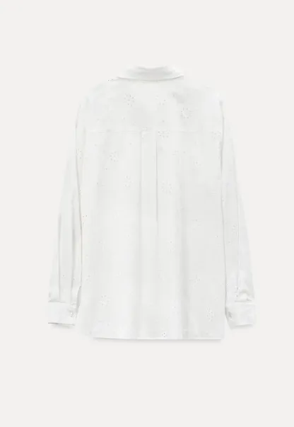 Eyelet Embroidered Button Down Shirt