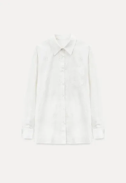 Eyelet Embroidered Button Down Shirt