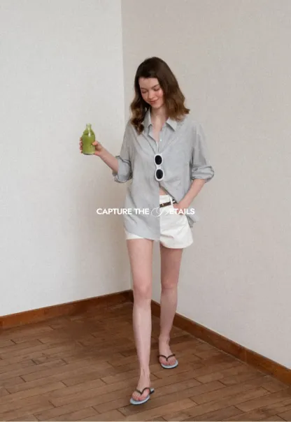 Oversized Striped Button Down Shirt