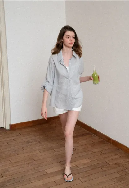 Oversized Striped Button Down Shirt