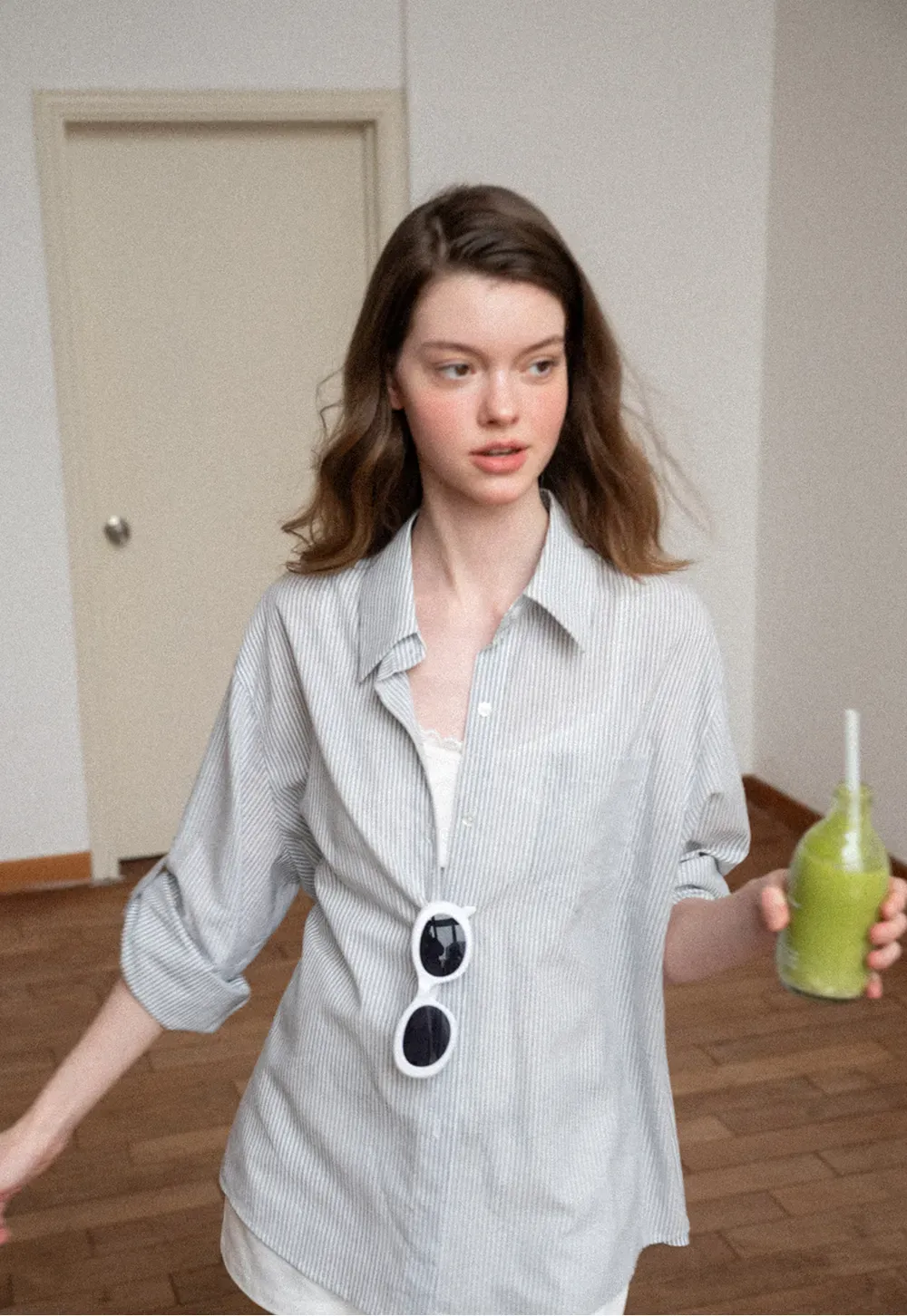 Oversized Striped Button Down Shirt