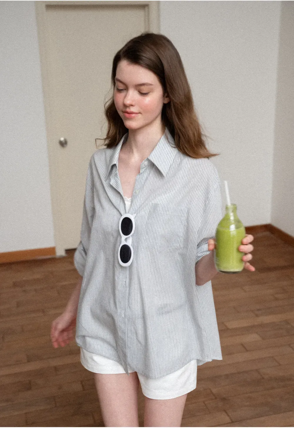 Oversized Striped Button Down Shirt