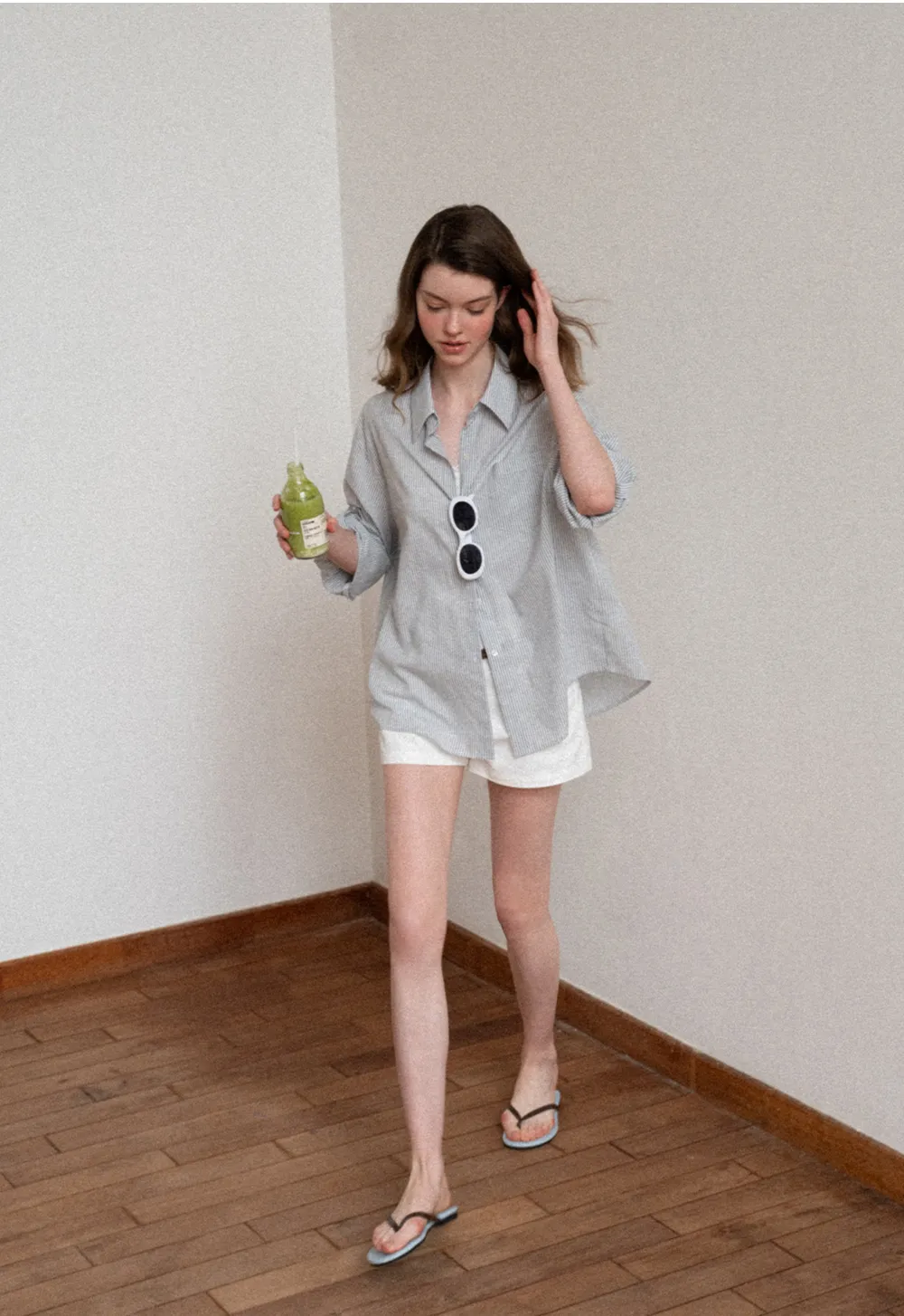 Oversized Striped Button Down Shirt